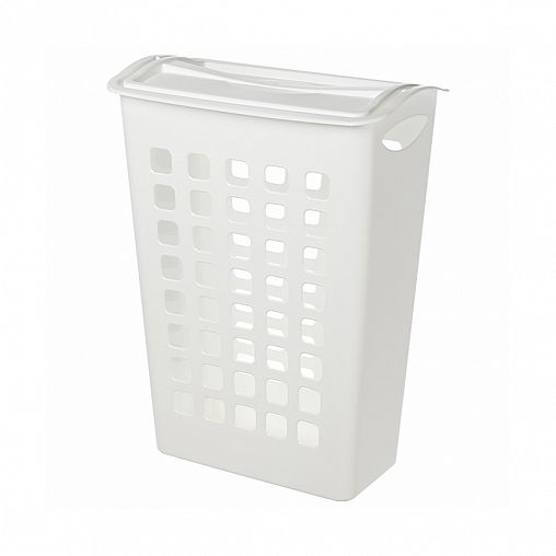 Корзина для белья с поворотной крышкой Бытпласт 430 x 260 x 580 мм, белая фото
