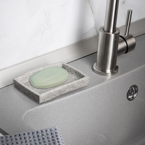 Мыльница Leonord Amsterdam, полирезина, серый фото