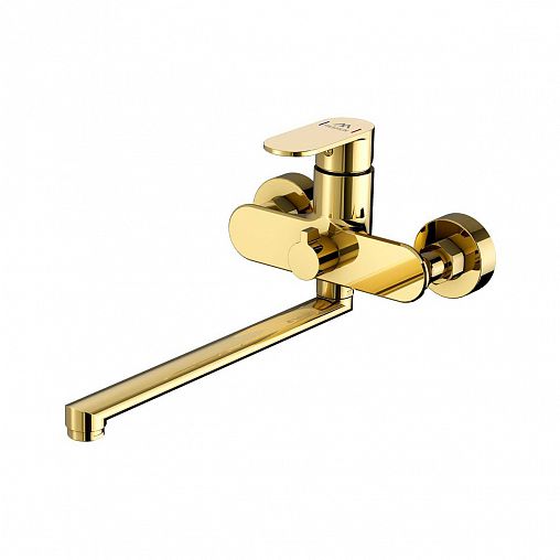 Смеситель для ванны с душем Fashun A2285-35, с длинным изливом, золото фото