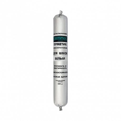 Полиуретановый морозостойкий герметик для швов Cemmix, 600 мл, белый фото