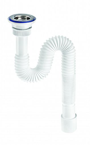 Сифон гофрированный VIRPlast Мини Элит с нержавеющей чашкой 63 мм фото