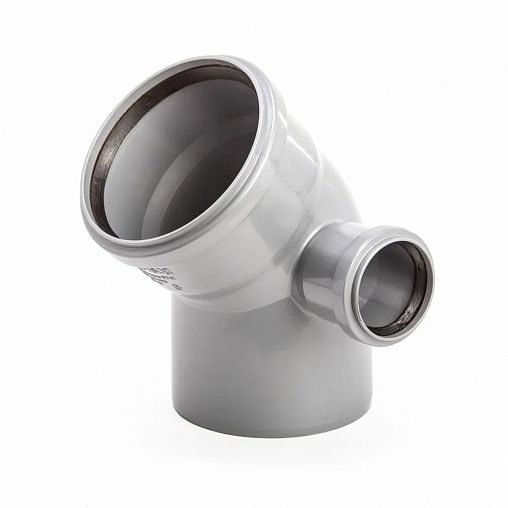 Отвод канализационный Lammin, с правым выходом 50 мм, 110 x 45° фото