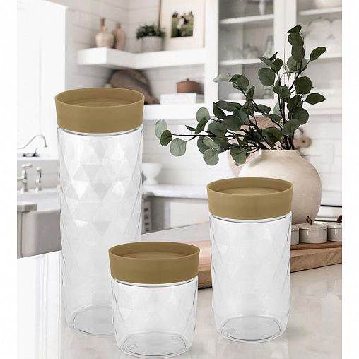 Банка для сыпучих продуктов Plast Team Stockholm, 0,5 л, шоколадный мокко фото