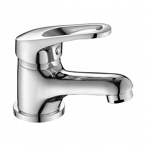 Смеситель для раковины с коротким изливом Decoroom DR21011, однорычажный, хром фото