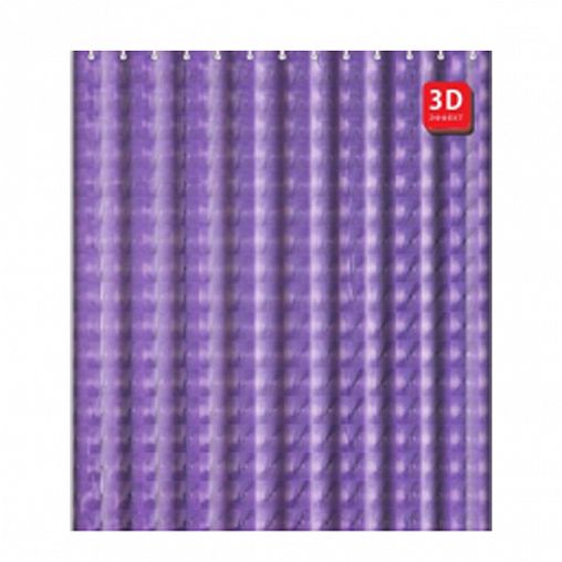 Штора для ванной Fashun 3D эффект, 180 x 200 см, Peva, фиолетовая фото