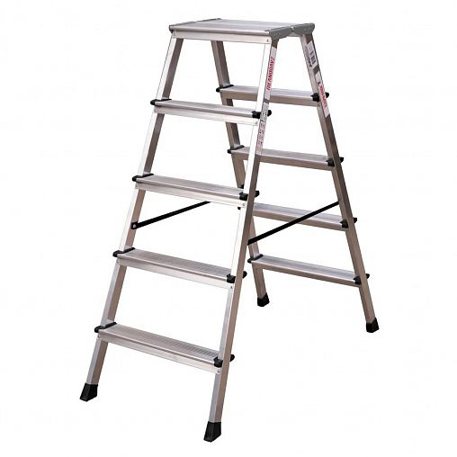 Стремянка двухсторонняя Новая высота NV 2120, алюминиевая, 2 x 5 ступеней, 3,1 м фото