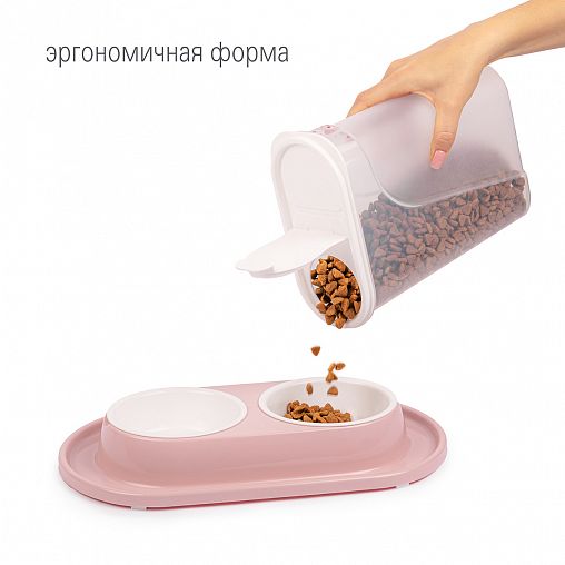 Контейнер для корма Альтернатива Лекси, 19 x 9,5 x 25 см, 2,4 л, белый фото