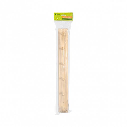 Вешалка настенная Банные штучки, 6 крючков, липа, 55 х 6,5 х 7 см фото