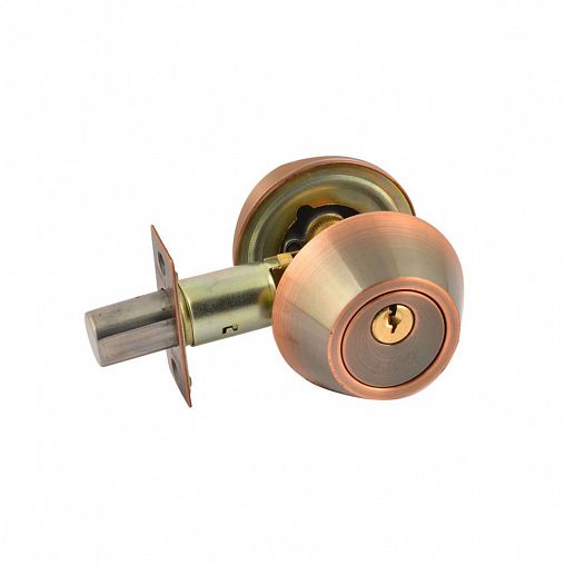 Замок врезной Нора-М D2, ключ/ключ, 3 ключа, старая медь фото