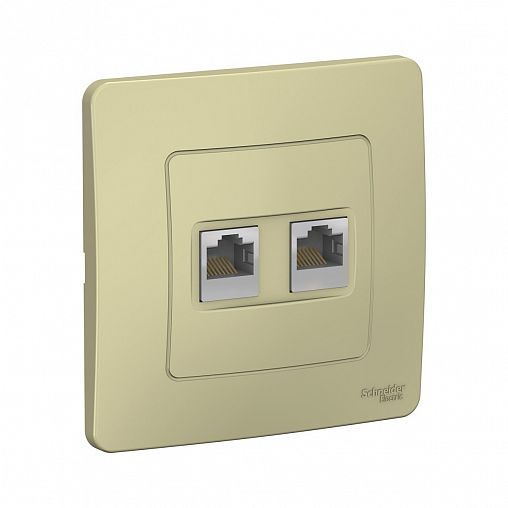 Розетка компьютерная RJ45 двойная Systeme (Schneider) Electric Blanca BLNIS045457, встр., бежевая фото