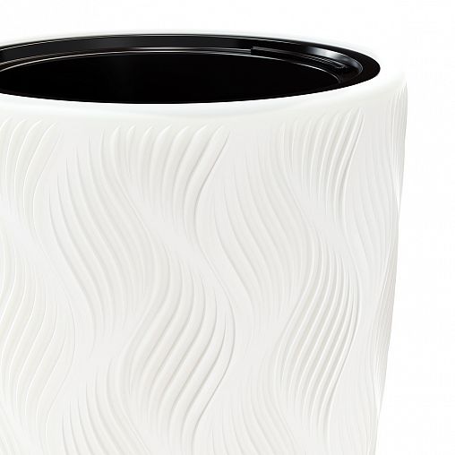 Кашпо напольное Альтернатива Флэйм, со вставкой, 24 л, белое фото