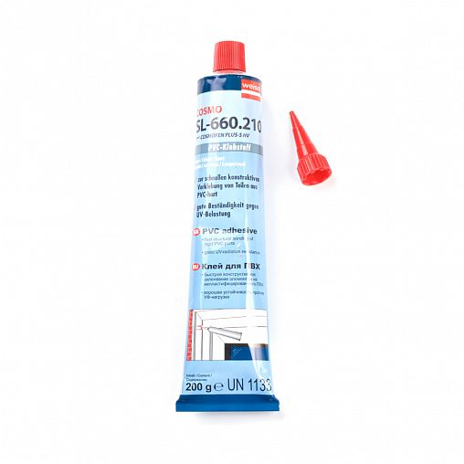 Клей для ПВХ Cosmo SL-660.210 (Cosmofen Plus HV), 200 г, прозрачный фото