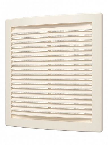 Вентиляционная решетка Era 2020РЦ Ivory, пластиковая, с сеткой, 200 x 200 мм фото
