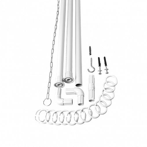 Карниз для ванной угловой Violet, с кольцами, 260 см, белый фото