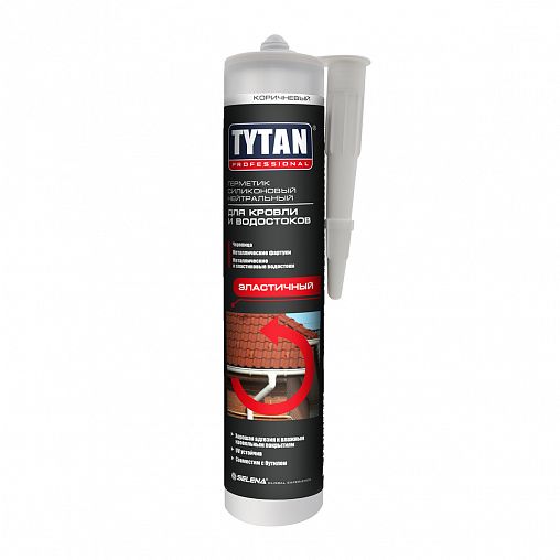Нейтральный силиконовый герметик для кровли Tytan Professional, 310 мл, коричневый фото
