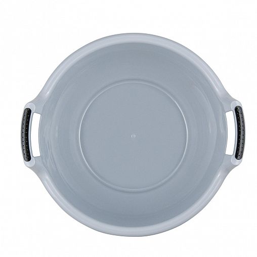 Таз Plast Team, с ручками, круглый, 16 л, серый шторм фото