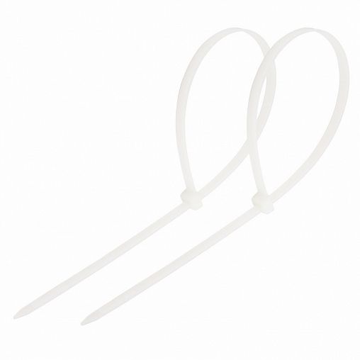 Хомут-стяжка Rexant, нейлон, 3,6 x 250 мм, 25 шт, белый фото