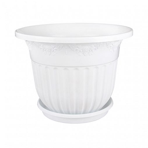 Горшок для цветов Альтернатива Лозанна, с поддоном, 7 л, белый фото
