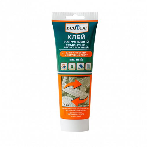 Клей акриловый ремонтно-монтажный Ecolux, 200 мл, белый фото