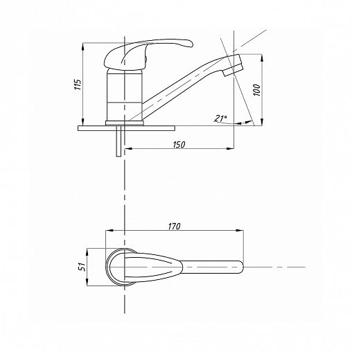 Смеситель для раковины с коротким изливом Tsarsberg TSB-615-1202, однорычажный, хром фото