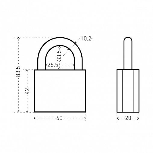 Замок навесной Аллюр ВС2С-601, d 10,5 мм, 3 ключа фото