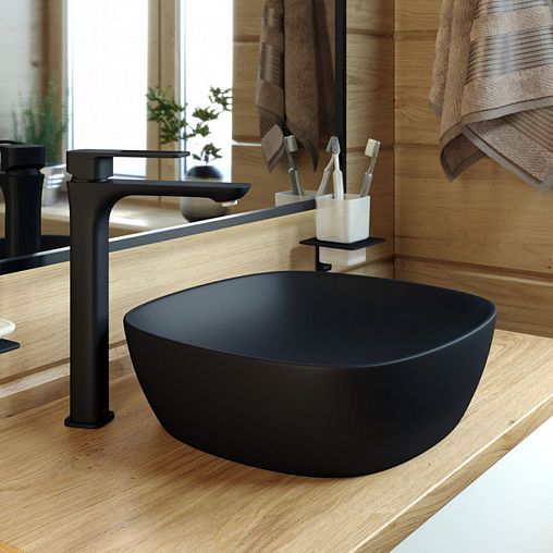 Смеситель для раковины IDDIS Slide, черный матовый фото