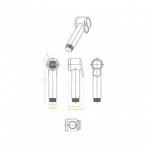 Комплект для гигиенического душа Lemark LM8090С (держатель, лейка, шланг), хром фото