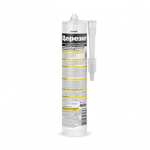 Клей монтажный Церезит (Ceresit) CB 10, акриловый, 400 г, белый фото