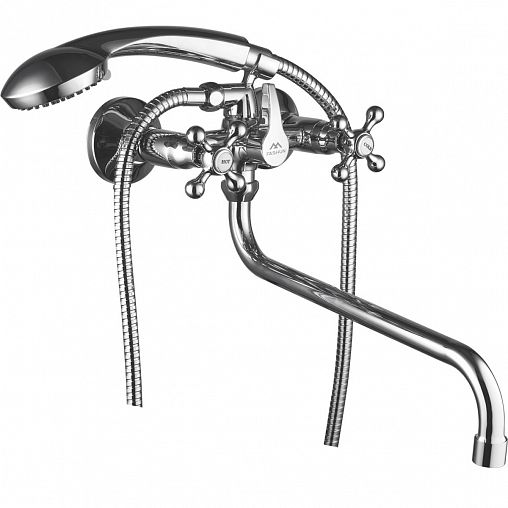 Смеситель для ванны с душем Fashun A2208-2, с длинным изливом, хром фото