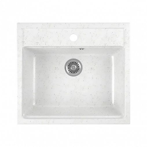 Мойка для кухни врезная GreenStone GRS-06-331, из искусственного мрамора, 565 x 505 мм, белая фото