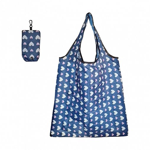 Сумка складная с чехлом Рыжий кот, полиэстер, 38 x 58 см, синяя фото