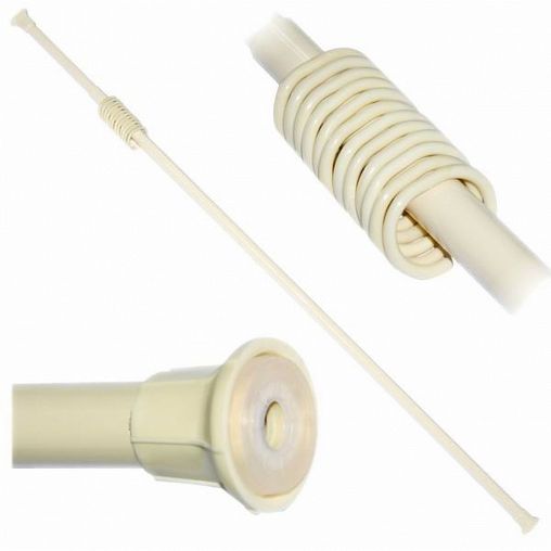 Карниз для ванной раздвижной Violet, с кольцами, 280 см, бежевый фото