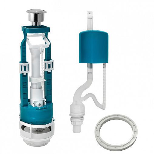 Арматура водосливная Инкоэр СБ1-НпрНРФ-А-В Р 1 кнопка (хром), нижний подвод фото