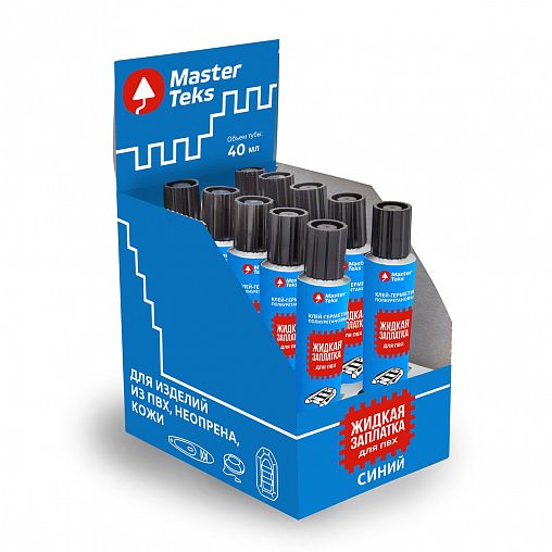 Полиуретановый клей-герметик MasterTeks Жидкая заплатка, 40 мл, синий фото