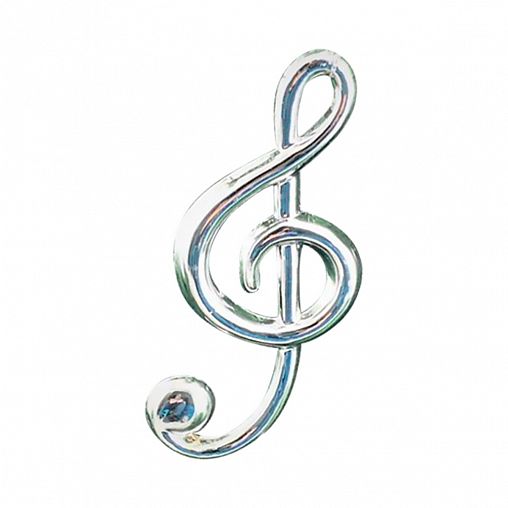 Украшение декоративное новогоднее Волшебная страна Ключ скрипичный 12,5 x 5,5 см, серебро фото