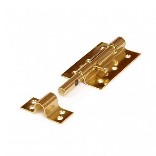 Задвижка накладная Домарт, с плоской ручкой, 100 мм, золото фото