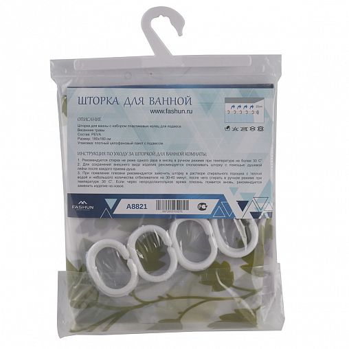 Штора для ванной Fashun, 180 x 180 см, полиэтилен, цветочная мелодия фото