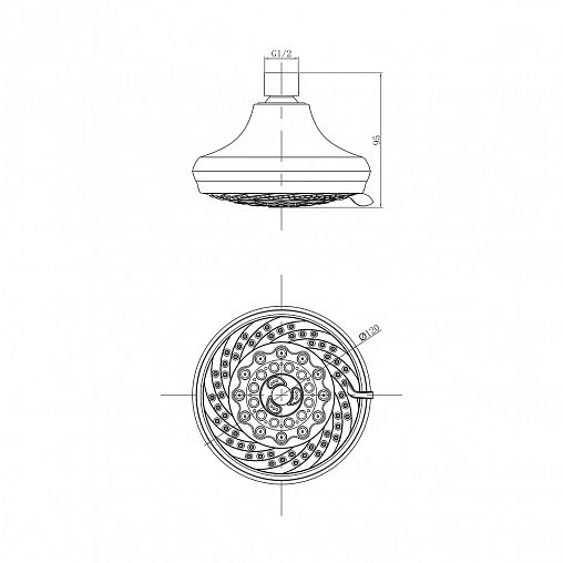 Лейка для верхнего душа Lemark LM8042C, 7 режимов фото