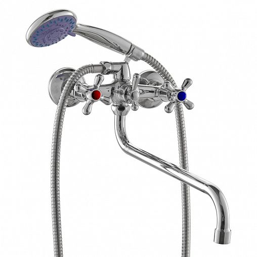Смеситель для ванны с душем PLStart PD22308, с длинным изливом, хром фото