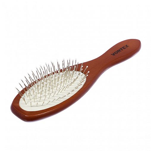 Расческа массажная Vortex Овал, деревянная с металлическими зубчиками, 22,5 x 6 x 3,5 см фото