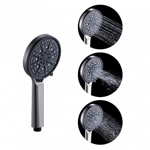 Лейка для душа Fashun A019-17, 3 режима, графит/темно-серая фото