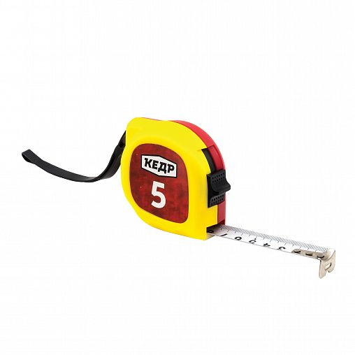 Рулетка Кедр, с фиксатором, пластиковый корпус, 5 м x 19 мм фото