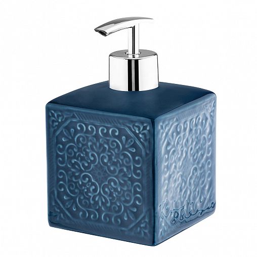 Дозатор для жидкого мыла Рыжий кот Марокко, керамика, синий фото