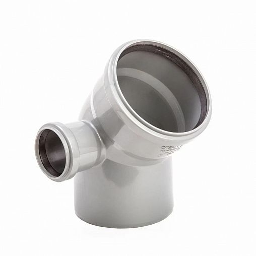 Отвод канализационный Lammin, с левым выходом 50 мм, 110 x 45° фото