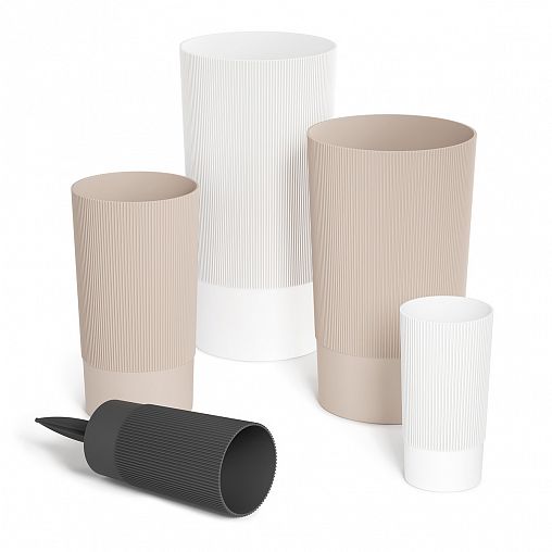 Ваза для цветов под срезку Альтернатива Версаль, пластиковая, 20 см, бежевый фото