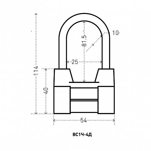 Замок навесной Аллюр ВС2-4-01С, d 10 мм, 3 ключа фото