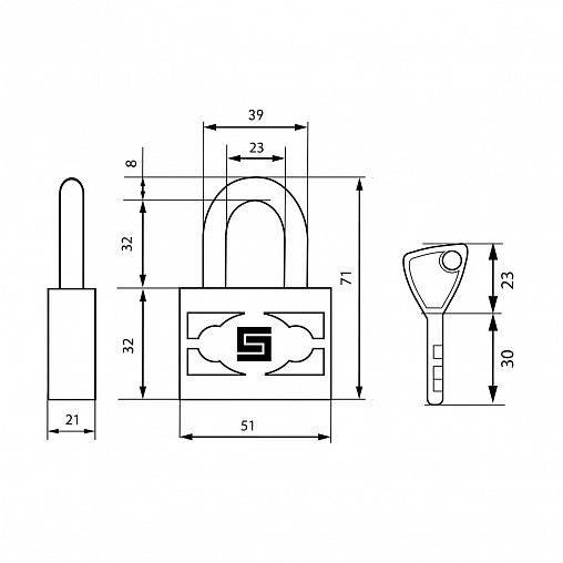 Замок навесной Булат ВС 3-П50 ПЛ, d 7,5 мм, 5 ключей фото
