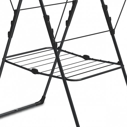 Сушилка для белья напольная Nika, сушильное полотно 21 м, черная фото