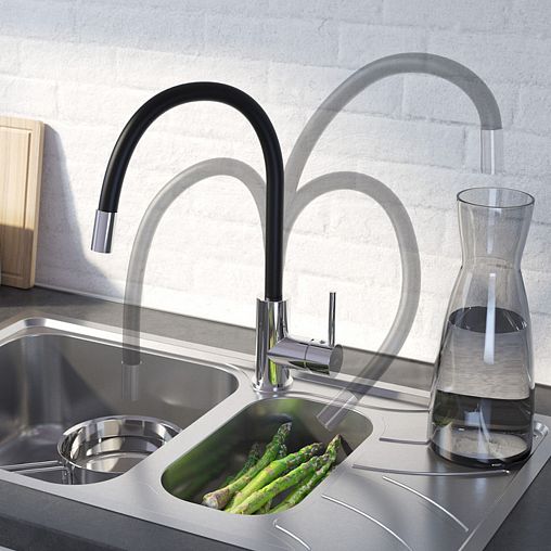 Смеситель для кухни IDDIS Kitchen 360, с гибким изливом, хром фото