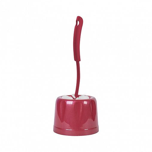 Ершик для унитаза Spin&Clean Rock'n'Roll, с подставкой, пластик, бордо фото